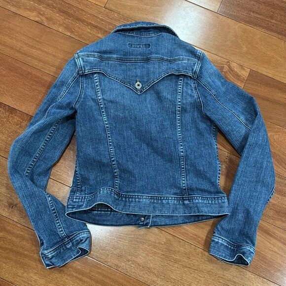 AG Adriano Goldschmied EMILY Women's Blue Denim Jean Jacket Med Wash Size S - Picture 5 of 12